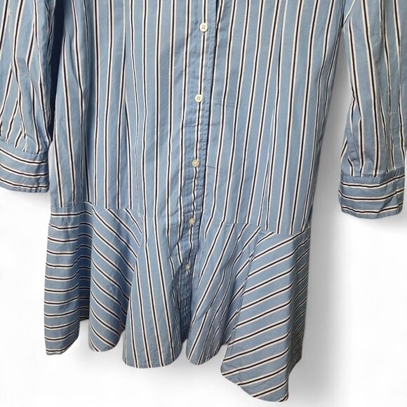 Lauren Ralph Lauren Striped Cotton Shirt Dress Size 14 - Picture 5 of 8